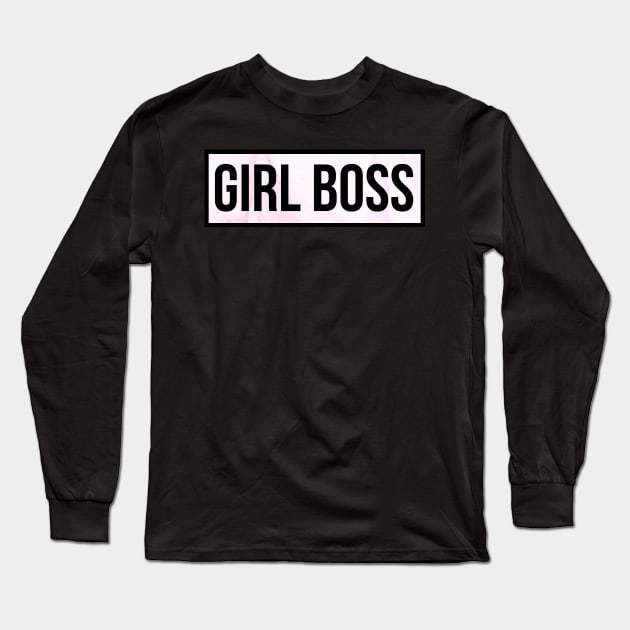 Girl Boss Marble Long Sleeve T-Shirt by emilykroll